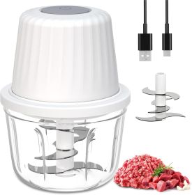 400ML Electric Garlic Chopper and Food Processor 1.5 Cup, 6 Blades Garlic Grinder Mini Vegetable Chopper, USB-C Rechargeable Portable Veggie Chop