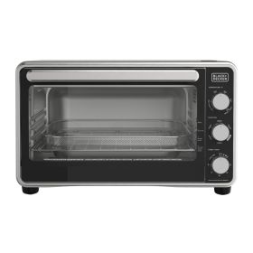 Crisp 'N Bake PRO 6-Slice Air Fryer Toaster Oven with Basket, Pan, Rack Tray, Stainless Steel