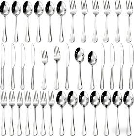 40-Piece Silverware Set for 8, 18/10 Stainless Steel Flatware Set, Heavy Duty Mirror Polished Cutlery SeT