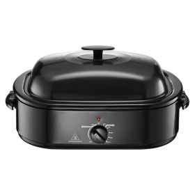 Roaster Oven, 18QT Fast-Cooking Turkey Roaster, 150-450 Fahrenheit Adjustable Temp Turkey Oven with Self-Basting Lid, Removable Pan and Rack