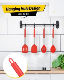 Pack of 4 Silicone Cooking Utensils Set, Non Stick Large Solid Spatulas, Heat Resistant Slotted Spoons, Ideal BPA Free Kitchen Turners for Frying