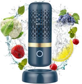 Fruit and Vegetable Purifier Cleaner Washing Machine Capsule Shape Disinfection OH-ion Purification Technology for Cleaning Veggie Grains Rice Me (Color: Blue Ocean)